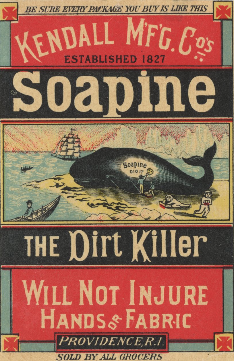 Plakat reklame Kendall Mfg. Cos Soapine, ca. 1890 af American School