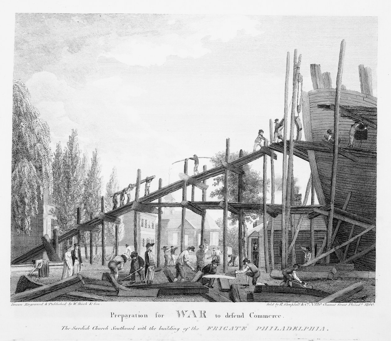 Forberedelse til krig for at forsvare handel, 1800 af American School