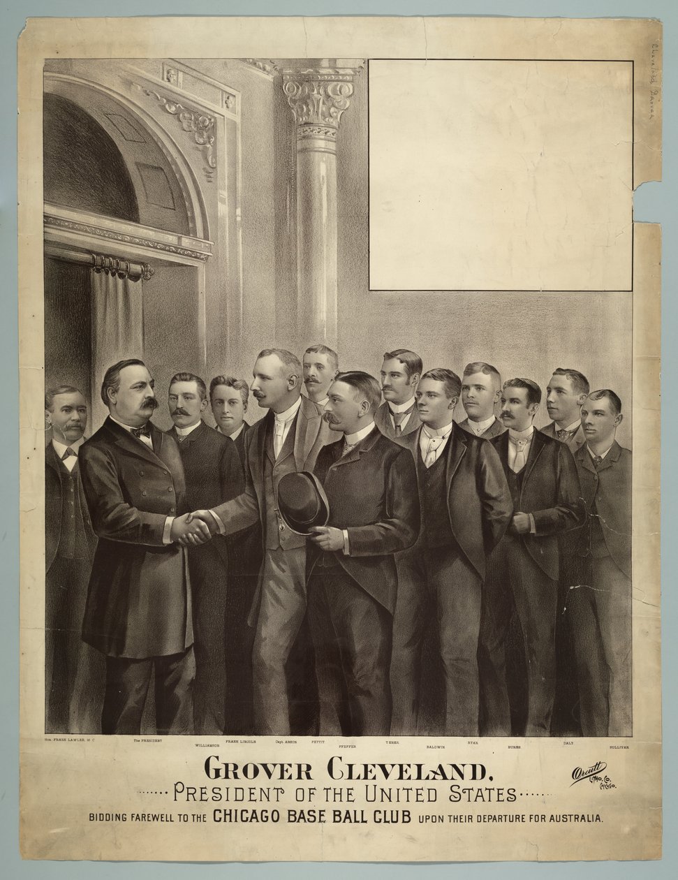 Præsident Grover Cleveland og Chicago Base Ball Club af American School