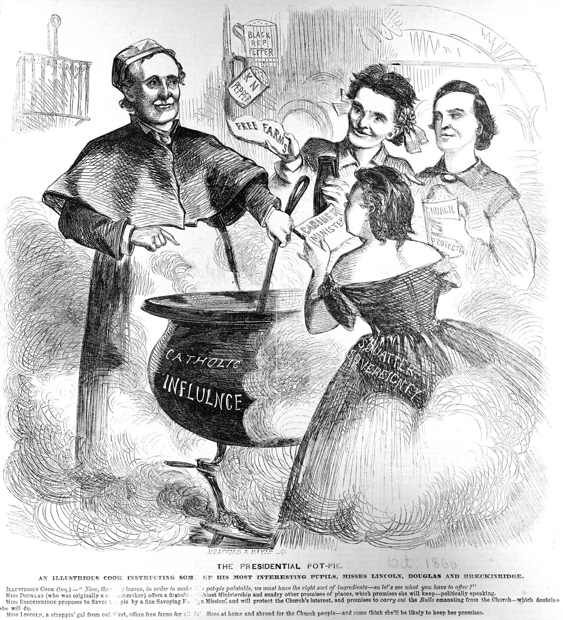 Presidential Pot Pie, fra Frank Leslies Budget of Fun, 1. oktober, 1860 af American School