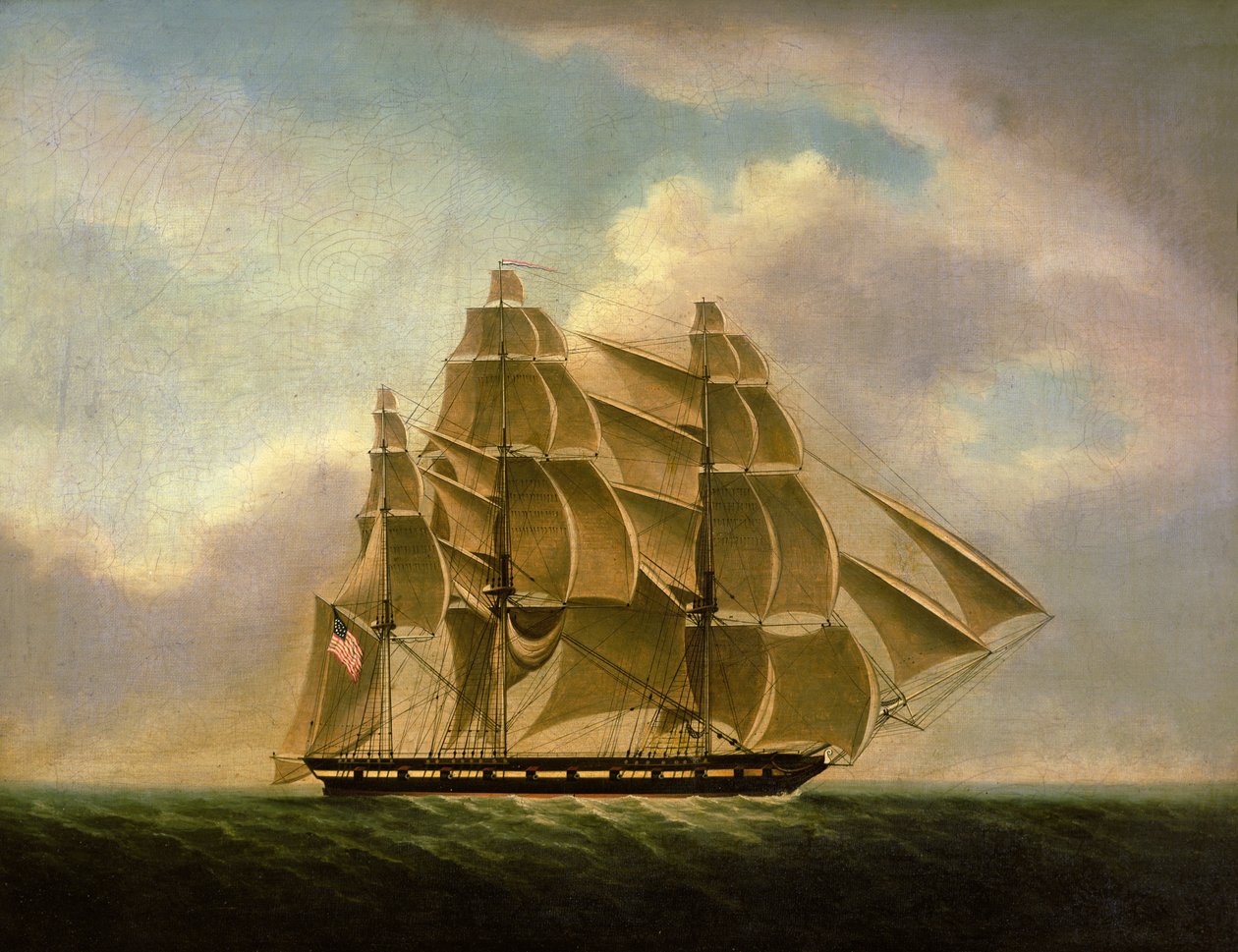 Kaper Jacob Jones (olie på lærred) af American School