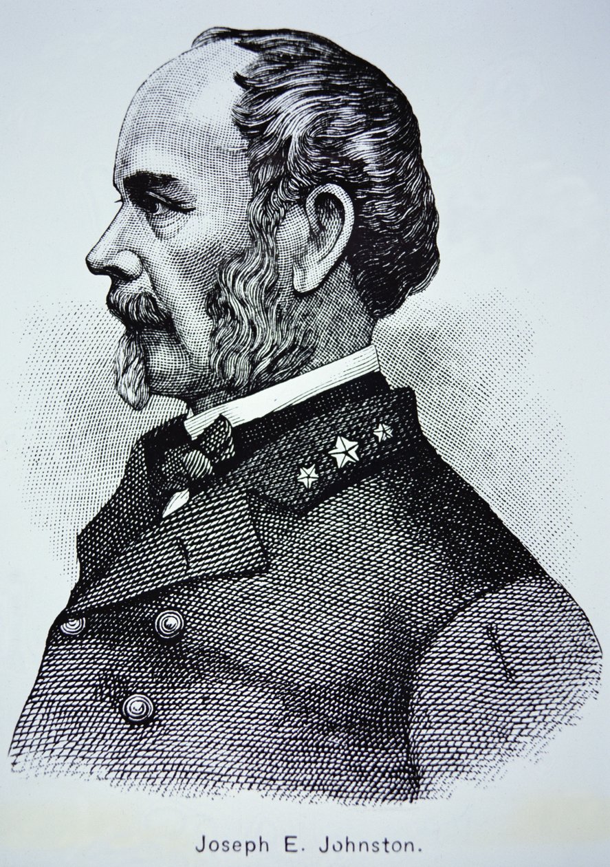 Portræt af general Joseph E. Johnston (1807-1891) (litho) af American School
