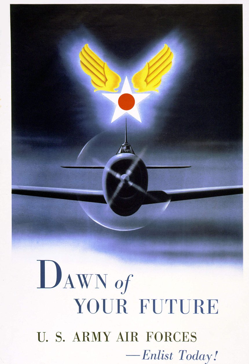 Rekrutteringsplakat for "US Army Air Forces" af American School