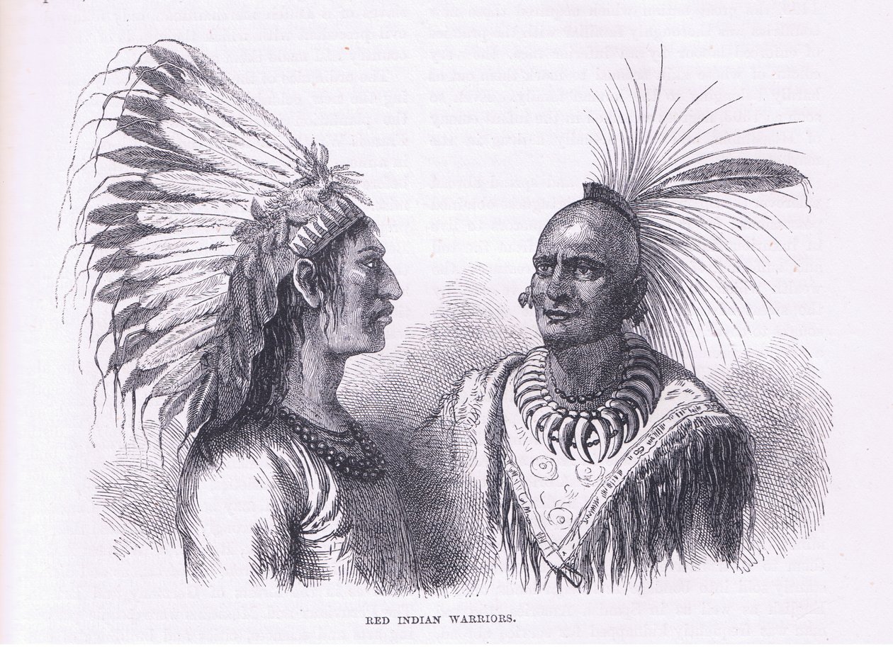 Red Indian warriors, illustration fra Cassell