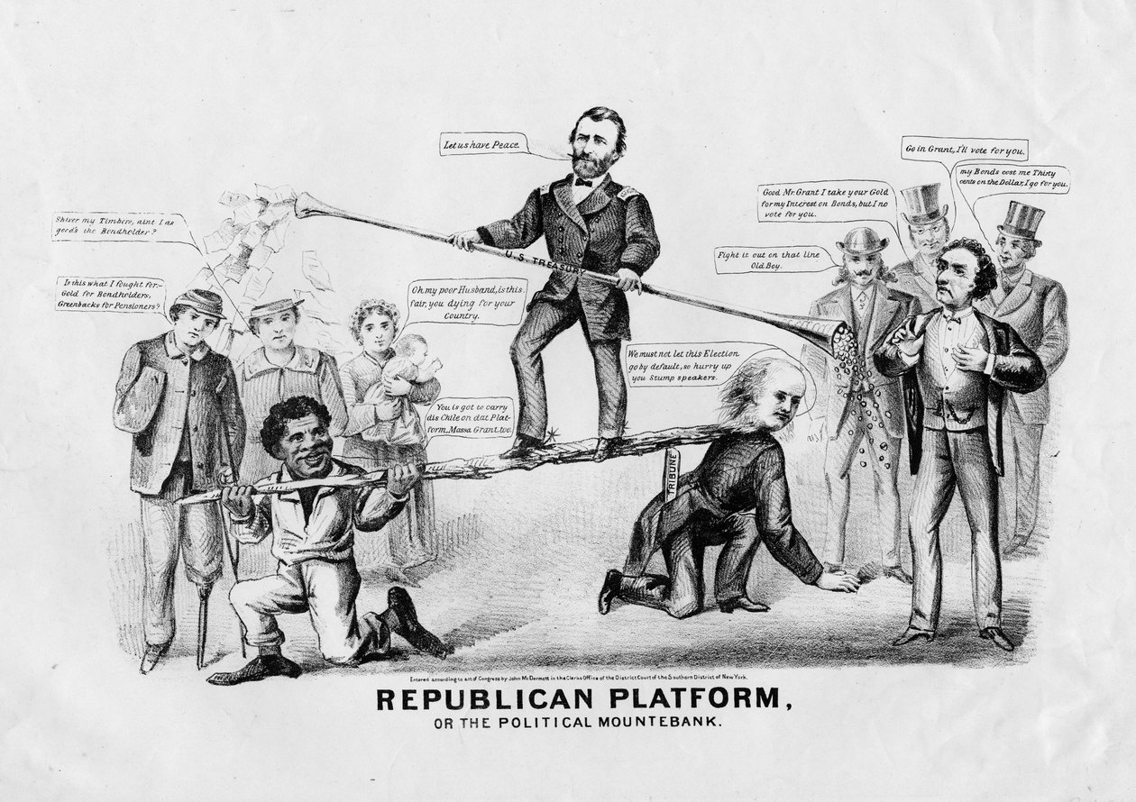 Republikansk platform, eller, The Political Mountebank, udgivet af John McDermott, New York, 1868 af American School