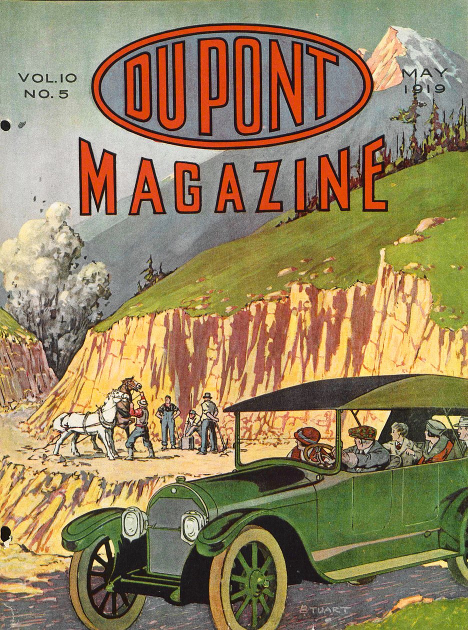 Vejbygning, forside af DuPont Magazine, maj 1919 af American School