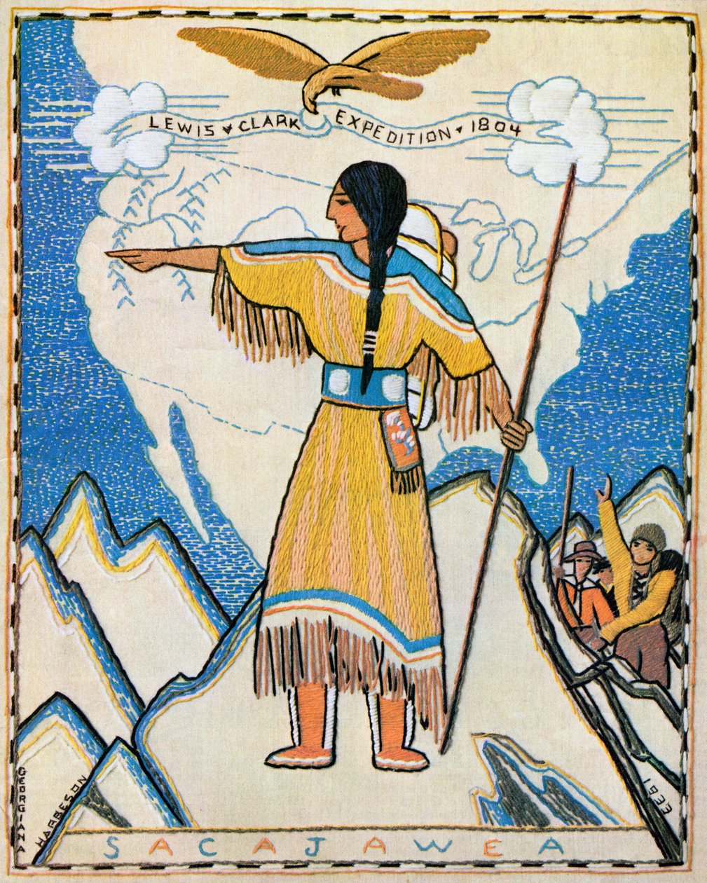 Sacajawea på Lewis og Clark-ekspeditionen af American School