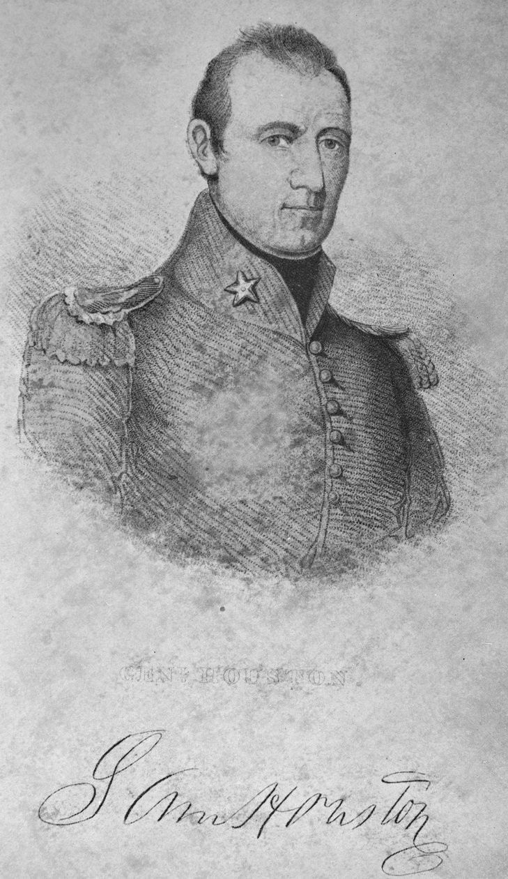 Sam Houston, 1837 af American School