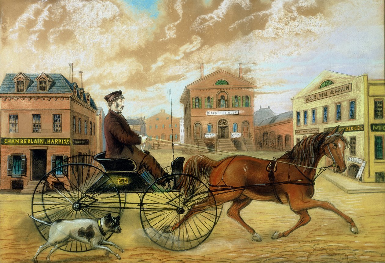 Samuel Chamberlain på markedspladsen i Salem af American School
