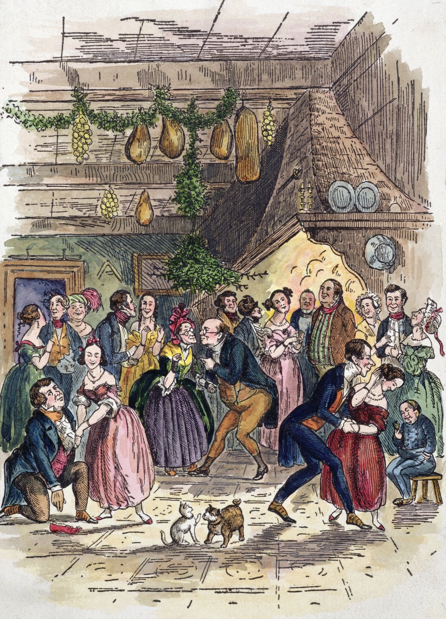 Scene fra A Christmas Carol, af Charles Dickens af American School