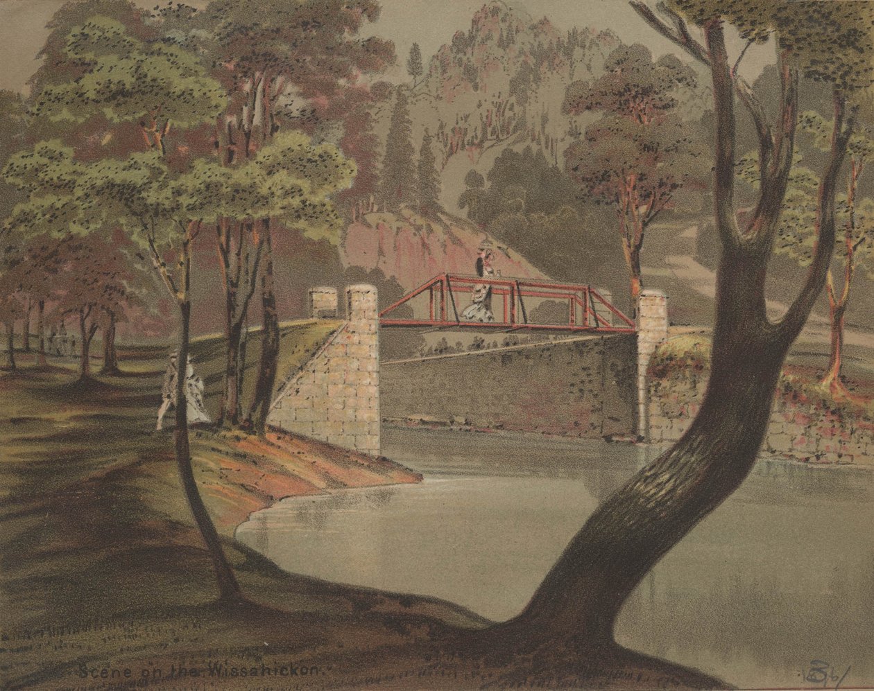 Scene på Wissahickon, ca. 1880 af American School