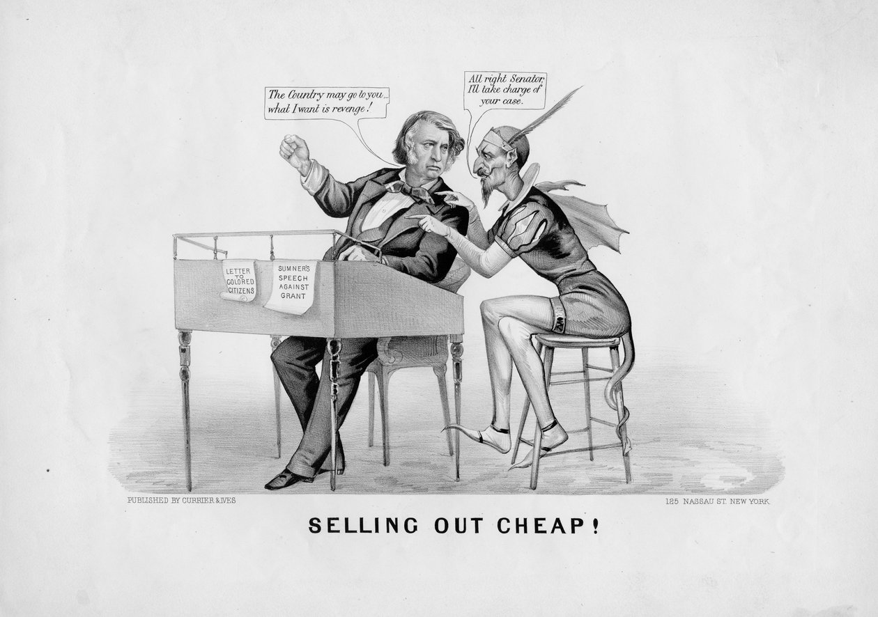 Udsolgt billigt!, udgivet af Currier & Ives, New York, ca. 1870 af American School