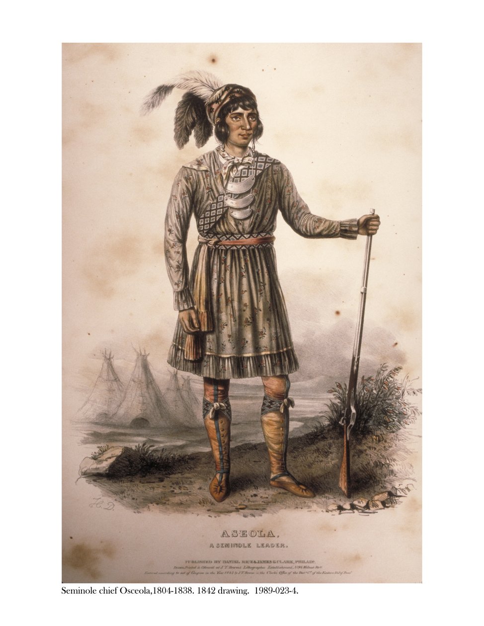 Seminole Chief Osceola, 1842 af American School