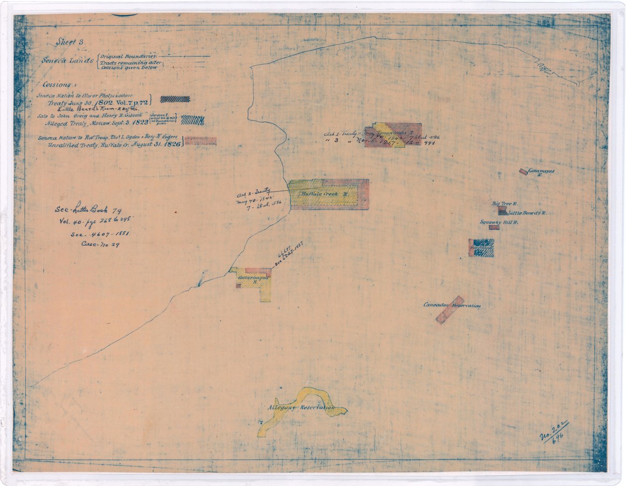 Seneca landområder i 1926 (print) af American School