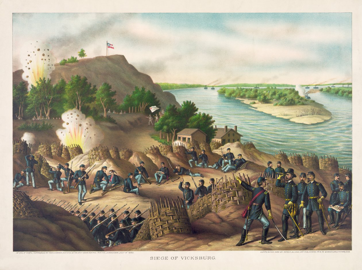 Siege of Vicksburg--Surrender, 4. juli 1863, pub. 1888. af American School
