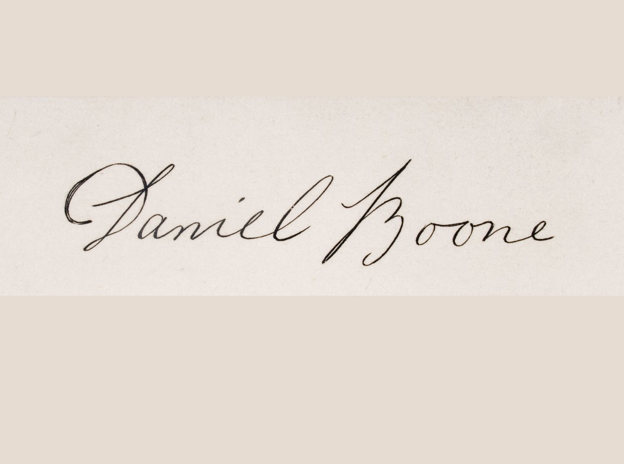 Underskrift af Daniel Boone af American School
