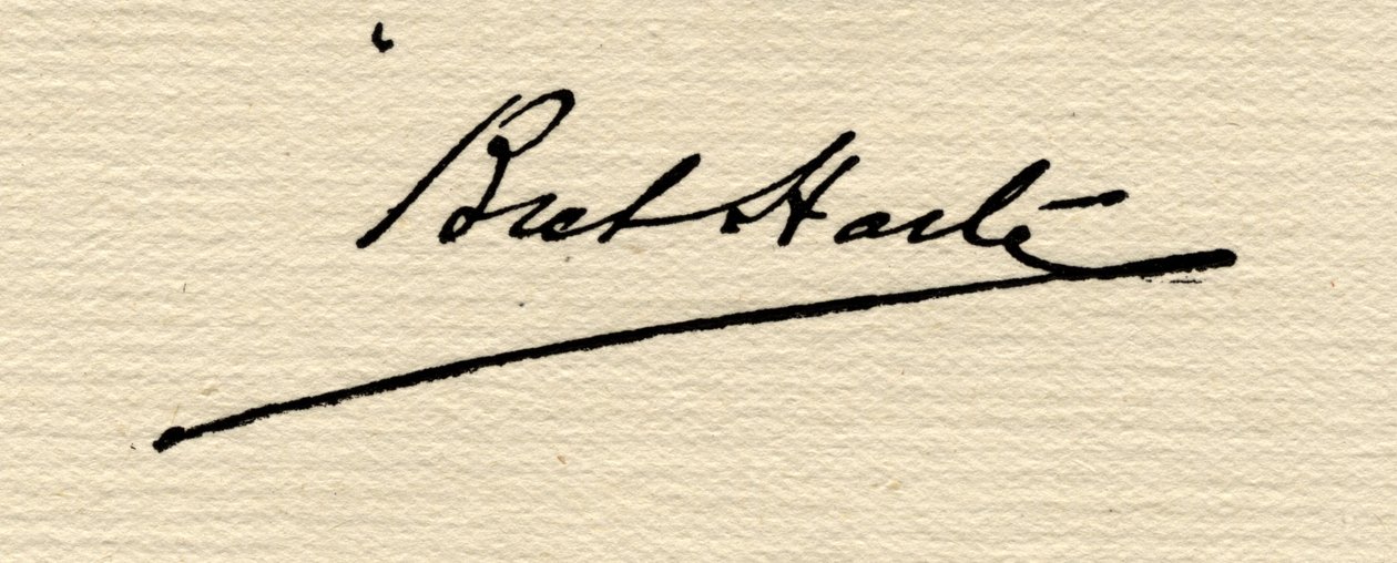 Signatur af Francis Bret Harte (1839-1902) af American School