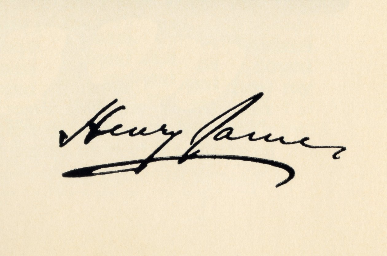Underskrift af Henry James af American School