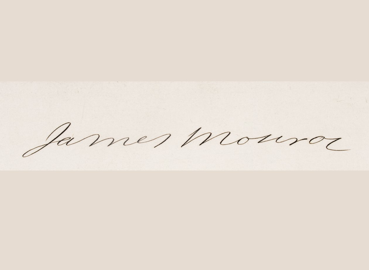 Signatur af James Monroe af American School