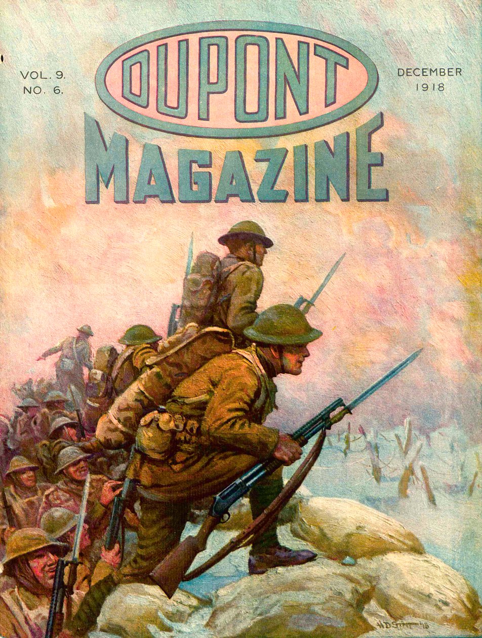 Soldiers in the Trenches, forside af DuPont Magazine, december 1918 af American School