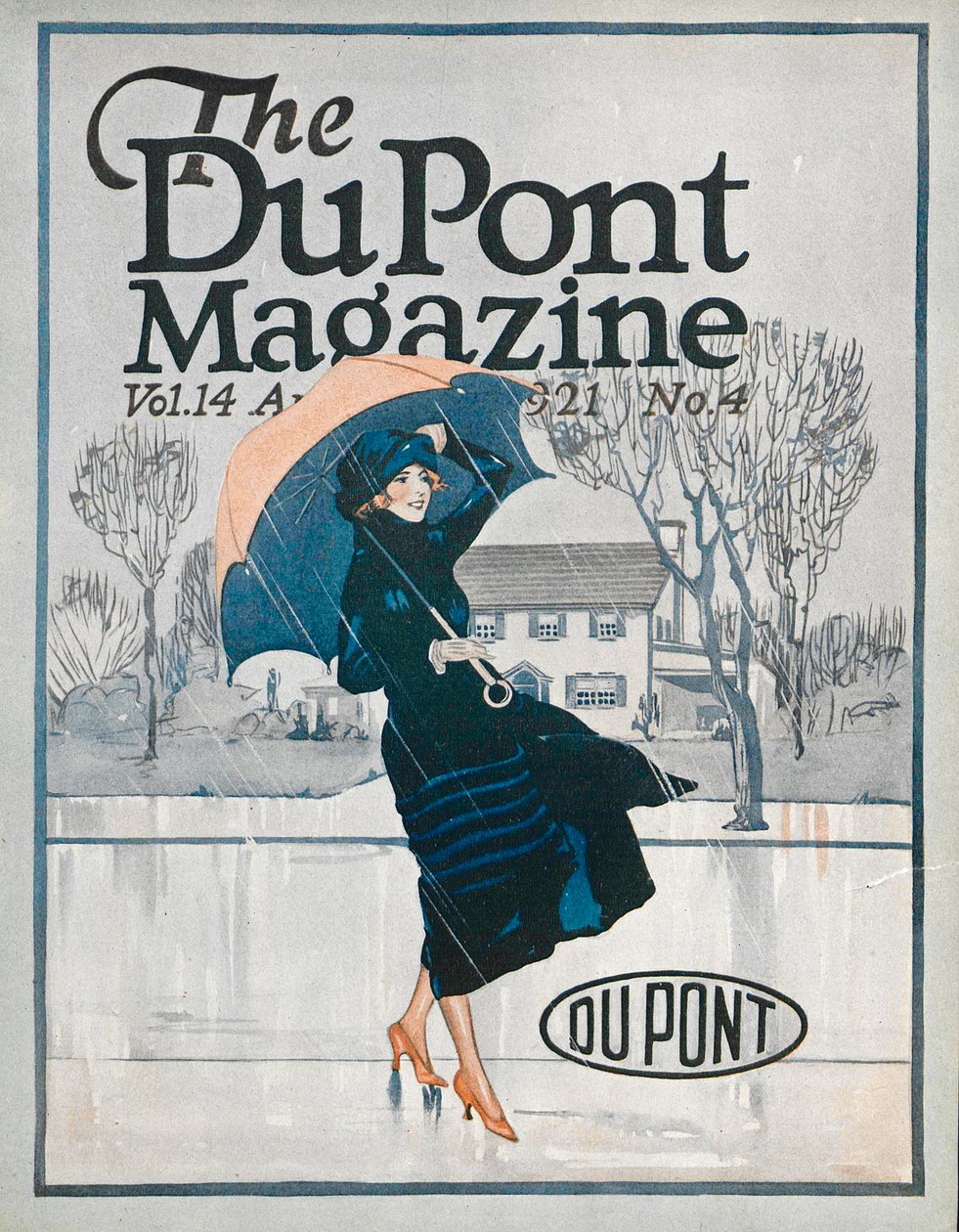 Noget nyt i sportstøj, forsiden af DuPont Magazine, april 1921 af American School