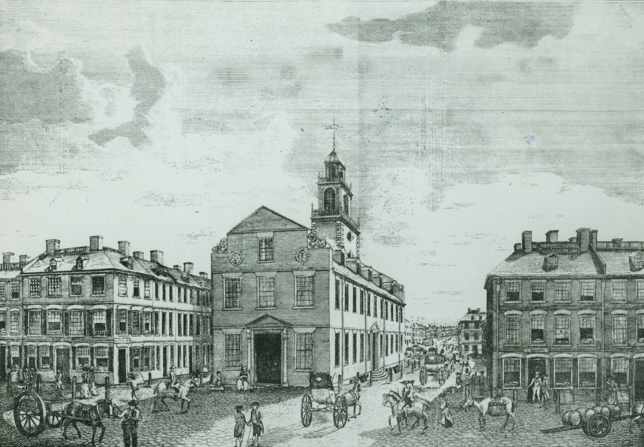 South West View af The Old State House, Boston, 1881 af American School