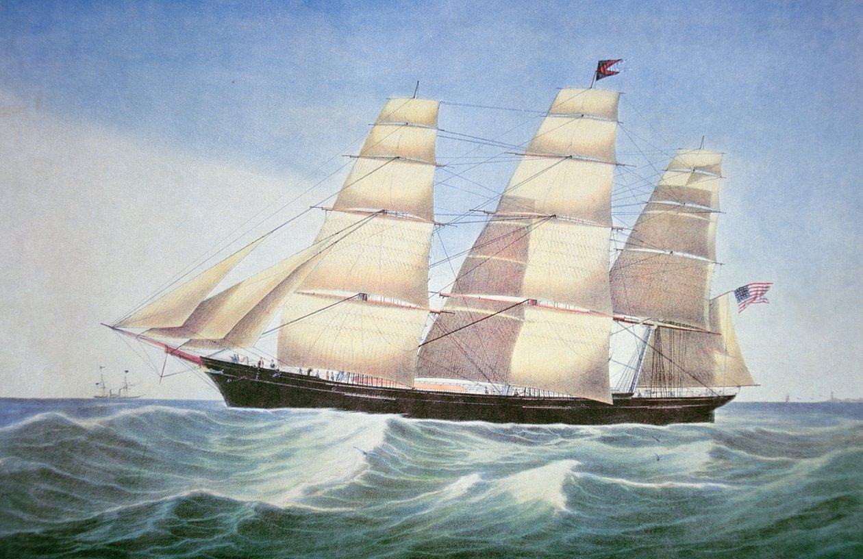 Sovereign of the Seas, litografi af Nathaniel Currier (1813-88) af American School