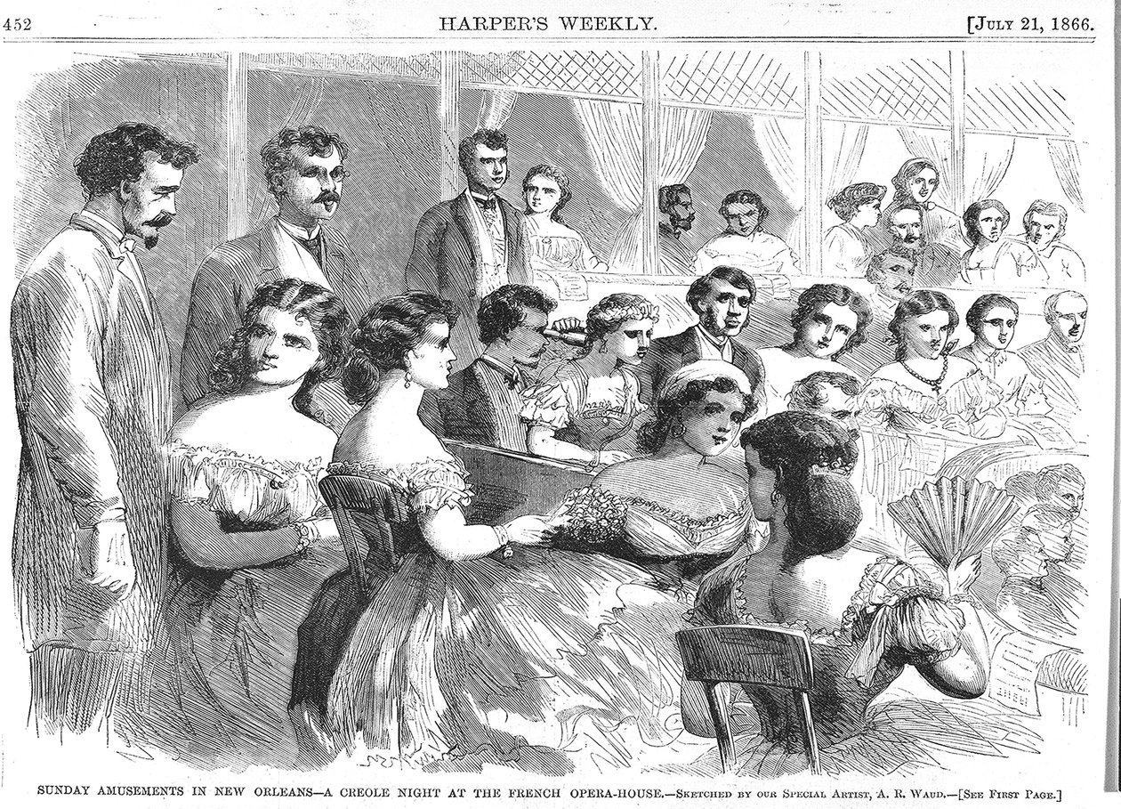 Sunday amusements in New Orleans, A Creole Night at the French Opera House, 1866dani af American School