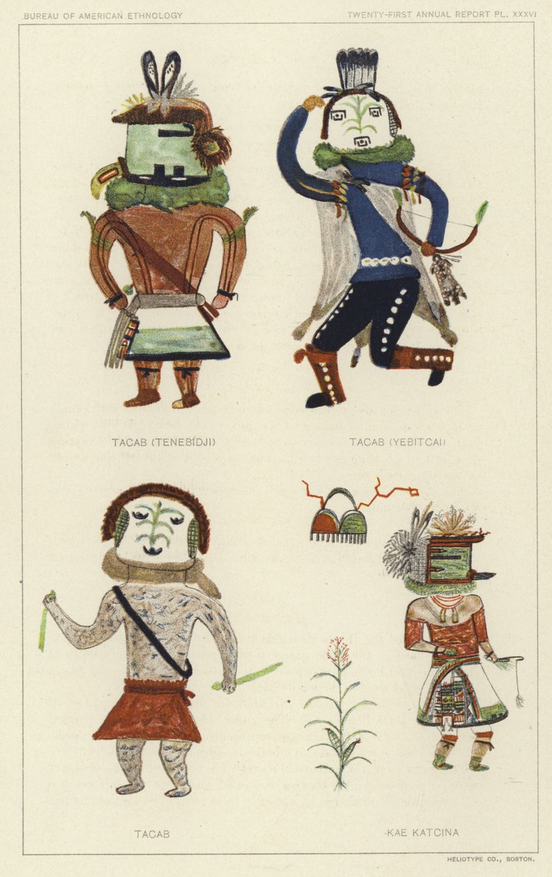 Tacab (Tenebidji), Tacas (Yebitcai), Tacab, Kae Katcina (farvelitografi) af American School
