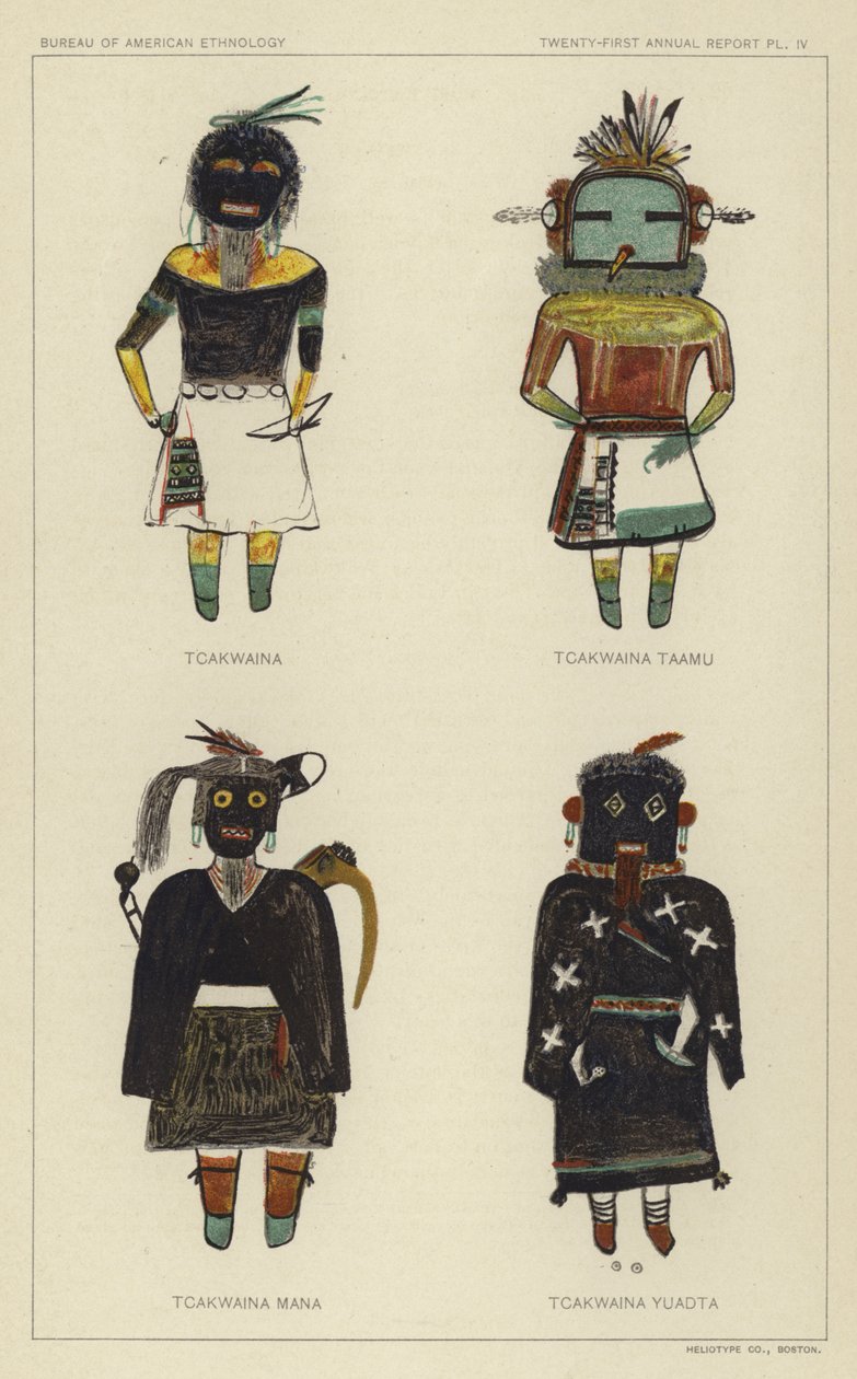 Tcakwaina, Tcakwaina Taamu, Tcakwaina Mana, Tcakwaina Yuadta (farvelitografi) af American School
