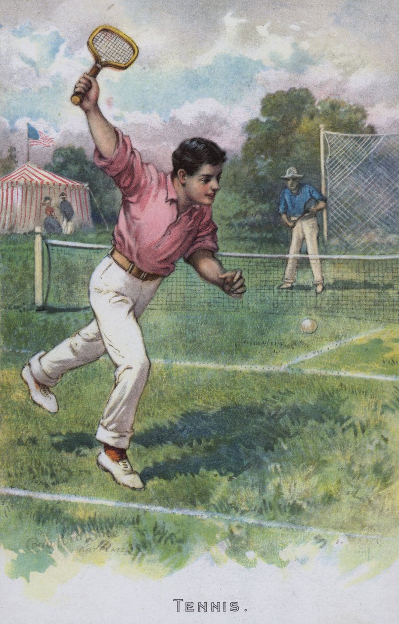 Tennis (farvelitografi) af American School