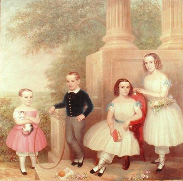 The Abeel Children, ca. 1852-55 (olie på lærred) af American School