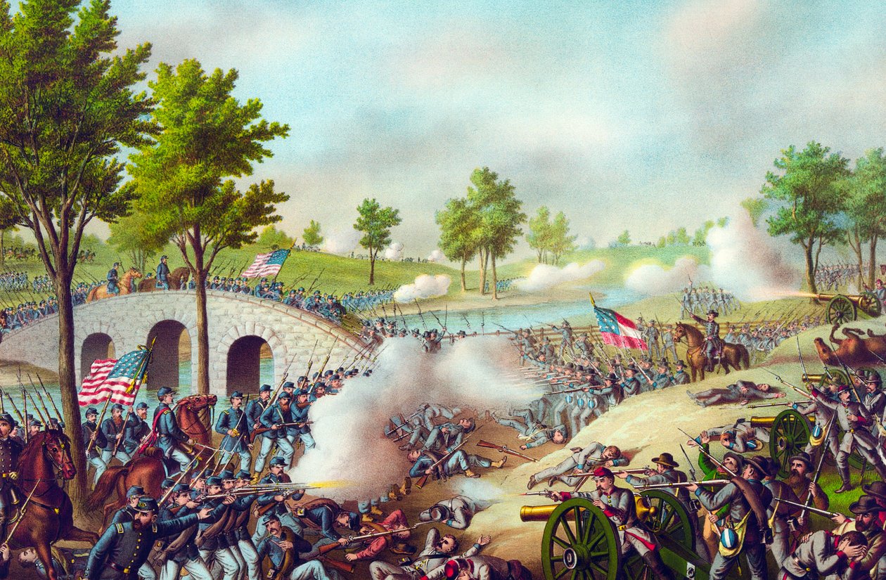 Slaget ved Antietam, 1862 af American School