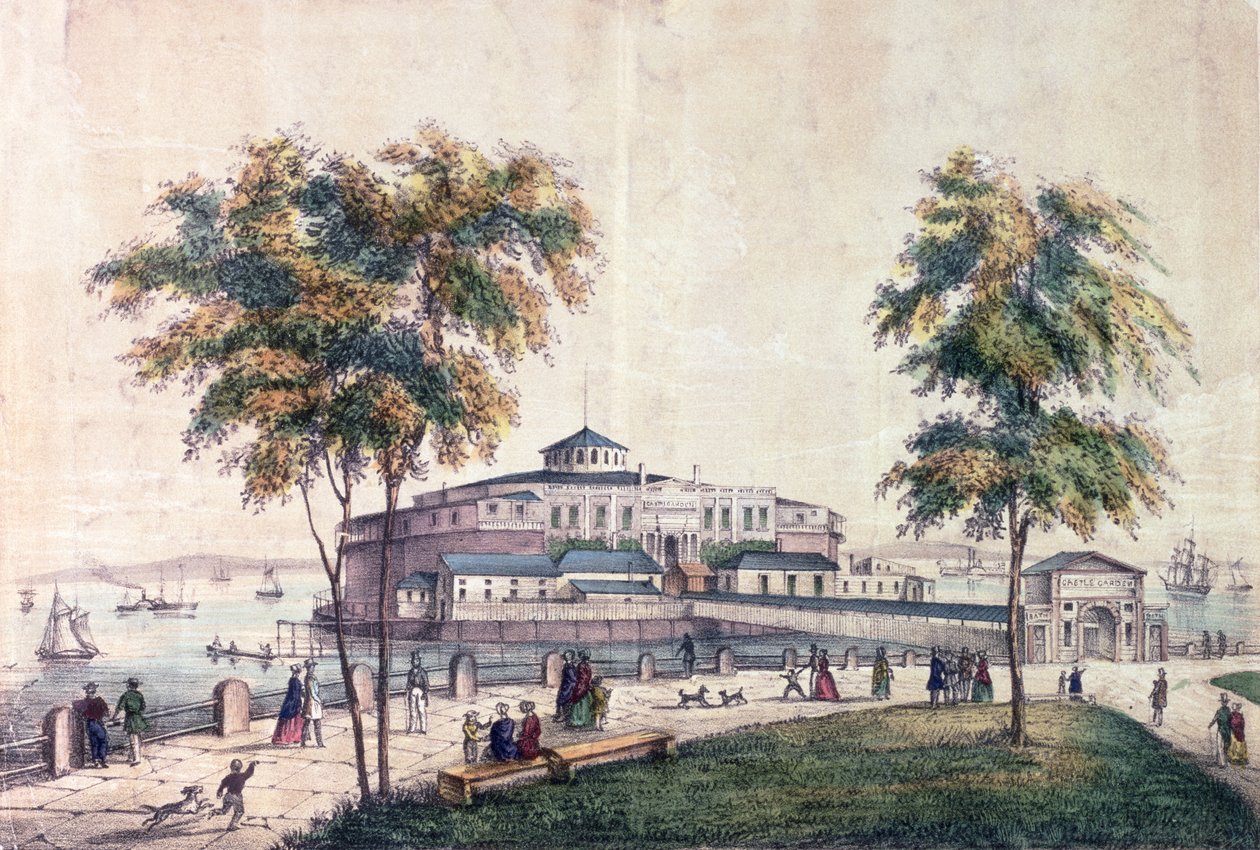 Slotshaven ved batteriet, graveret af D.W Lewis af American School