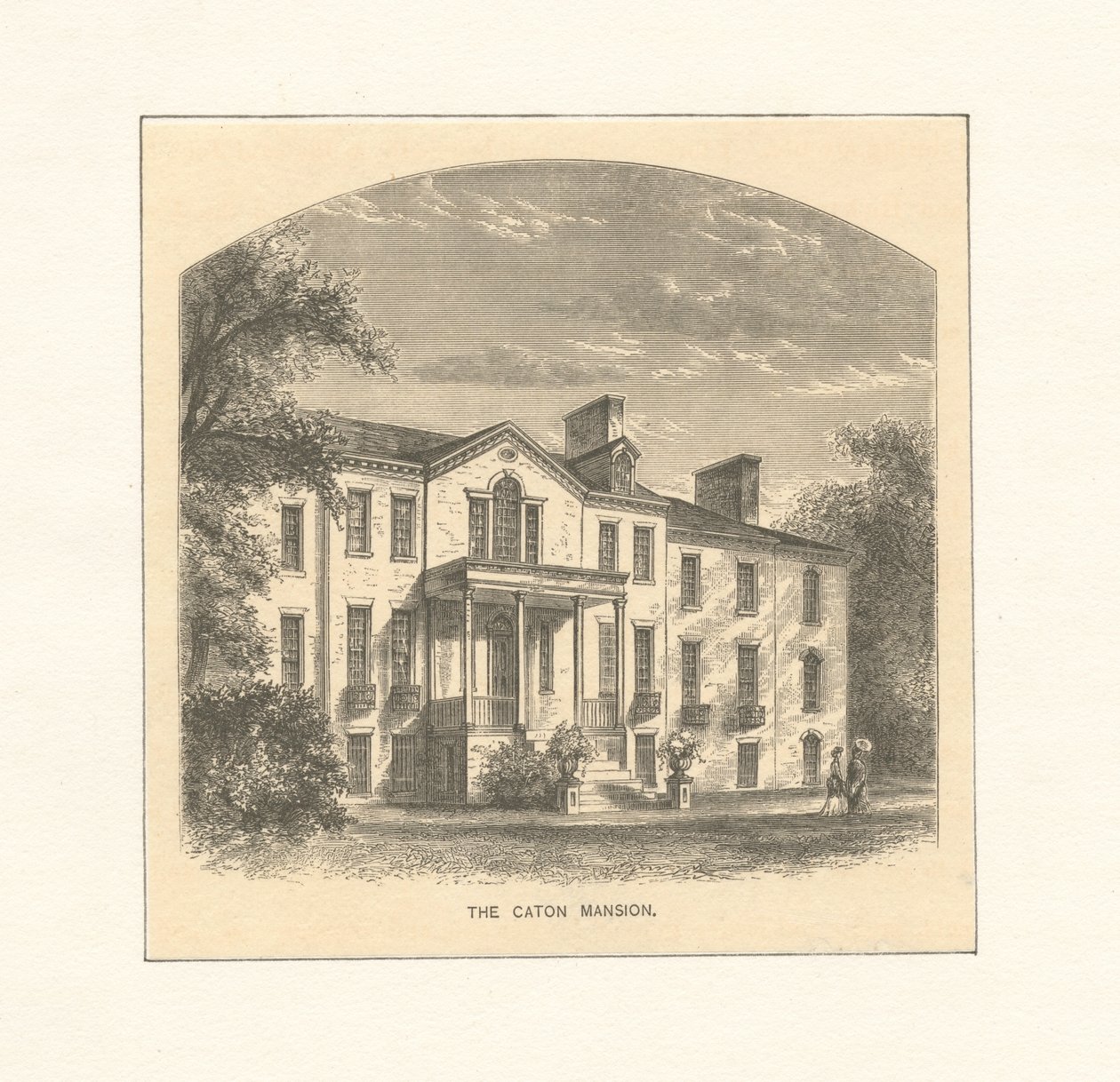 The Caton Mansion, ca. 1870 (gravering) af American School