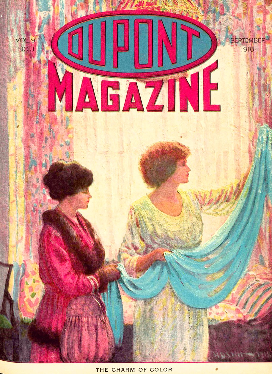 The Charm of Color, forsiden af DuPont Magazine, september 1918 af American School