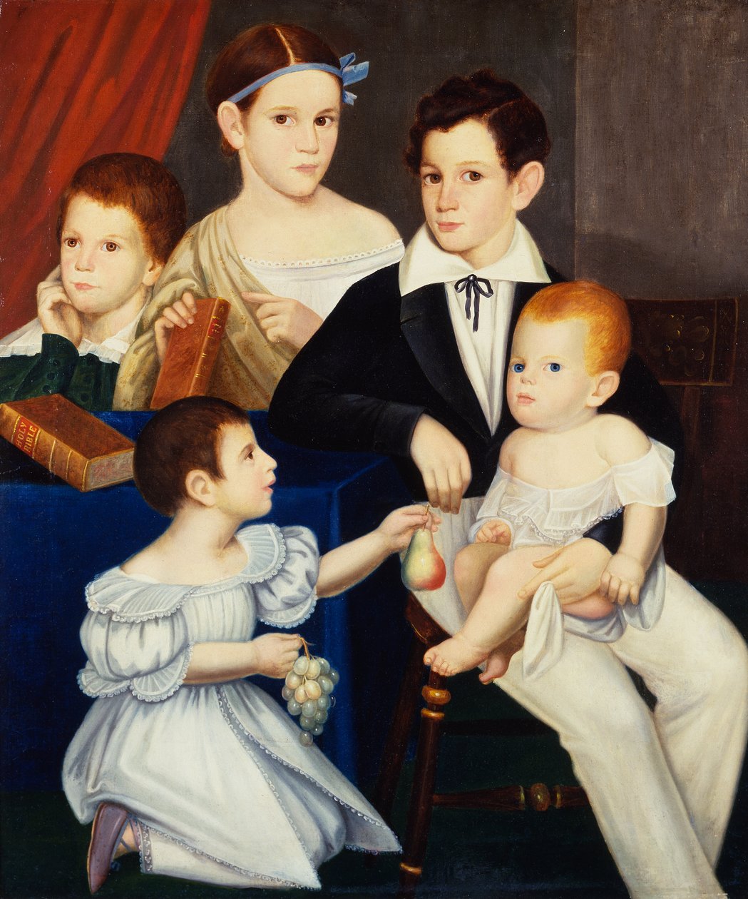 Dr.Elias Ogdens børn, Natchez, Mississippi (olie på lærred) af American School
