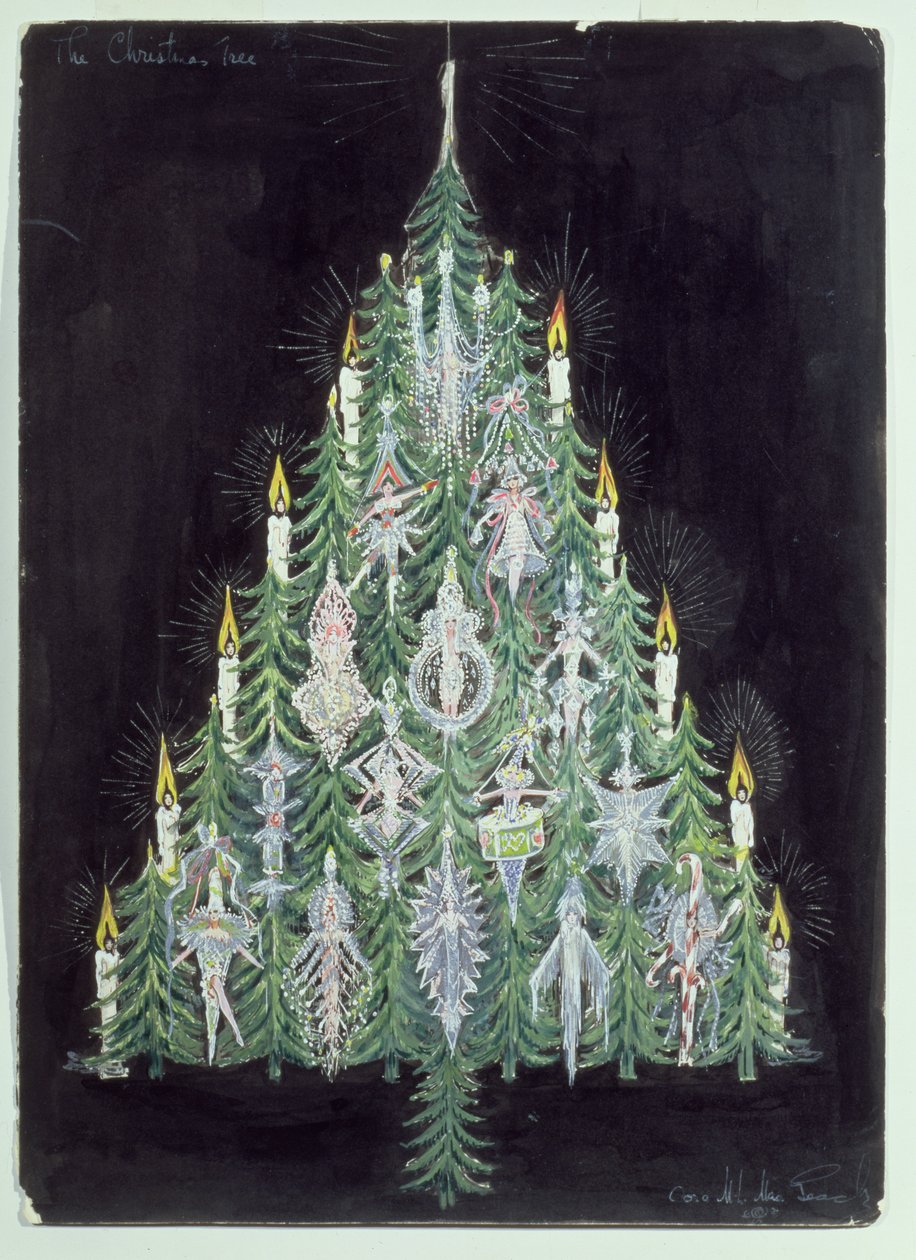 Juletræet (wc og gouache) af American School