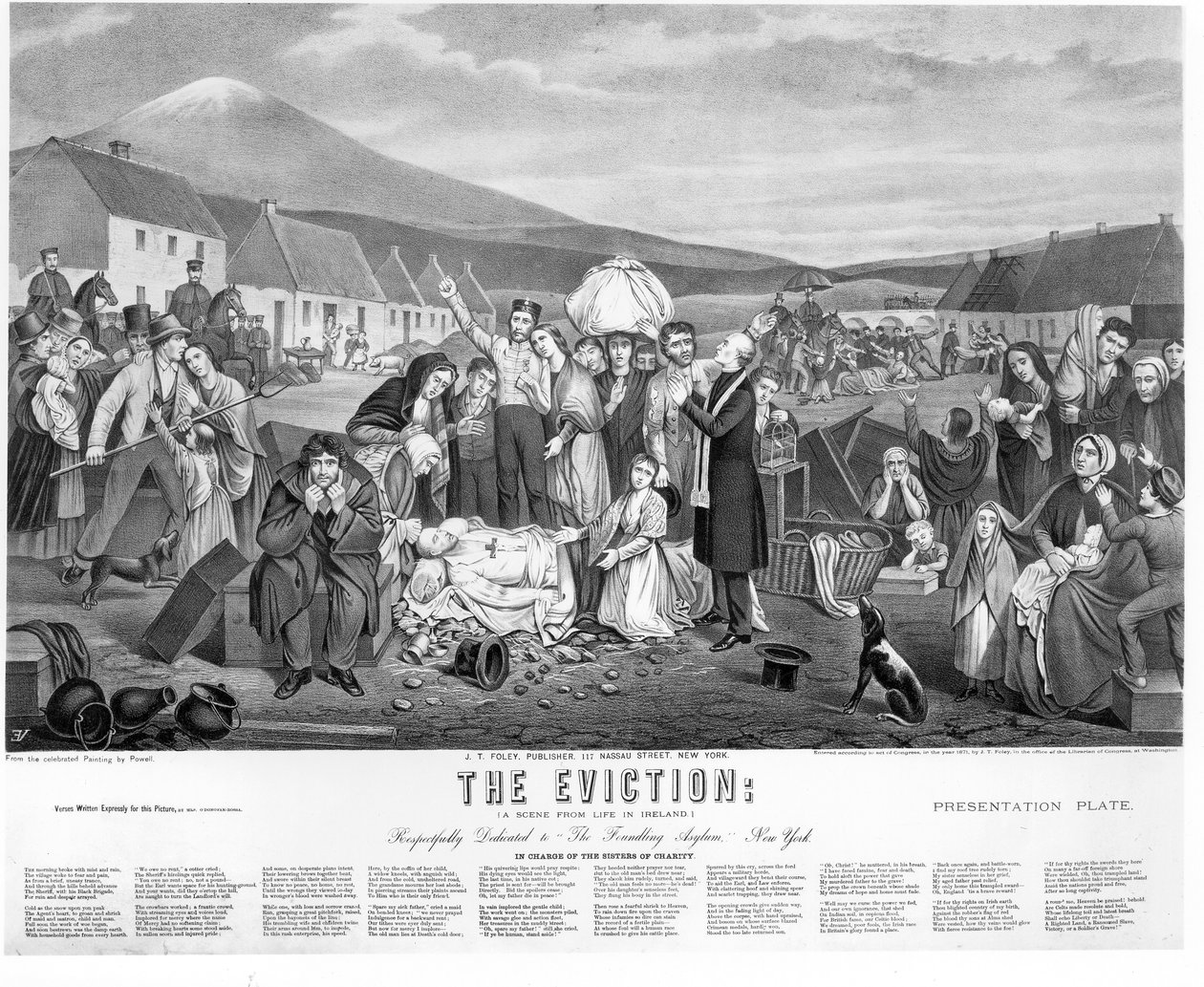 Udsættelsen: A Scene from Life in Ireland, udgivet af J.T. Foley, 1871 af American School