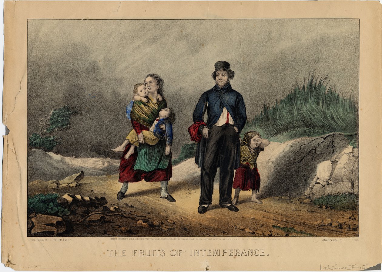 The Fruits of Inmperance, pub. af Currier & Ives, 1870 af American School