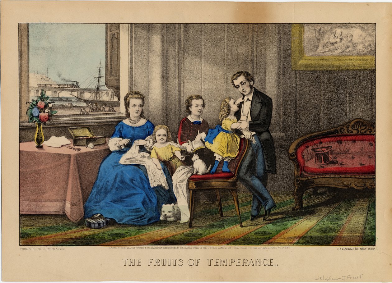 The Fruits of Temperance, pub. af Currier & Ives, 1870 af American School
