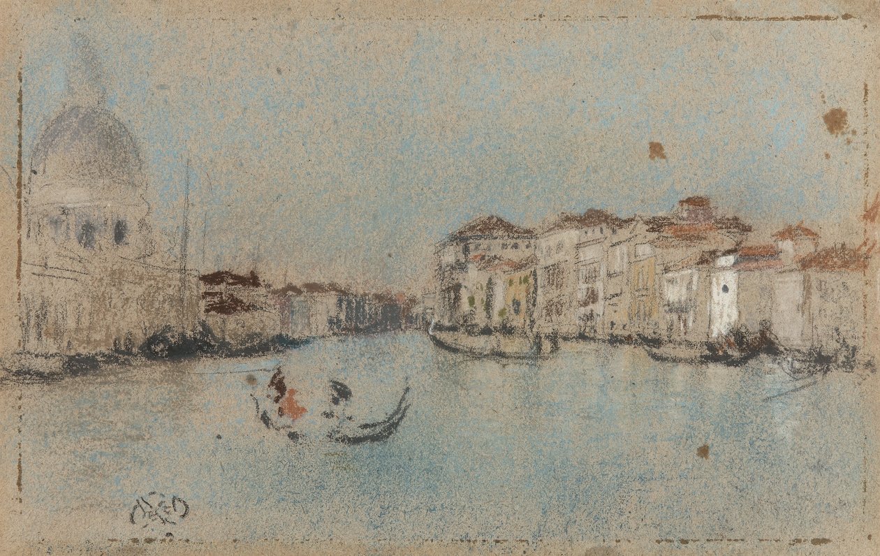Canal Grande, Venedig, ca. 1879-80 (pastel på solbrunt papir) af American School