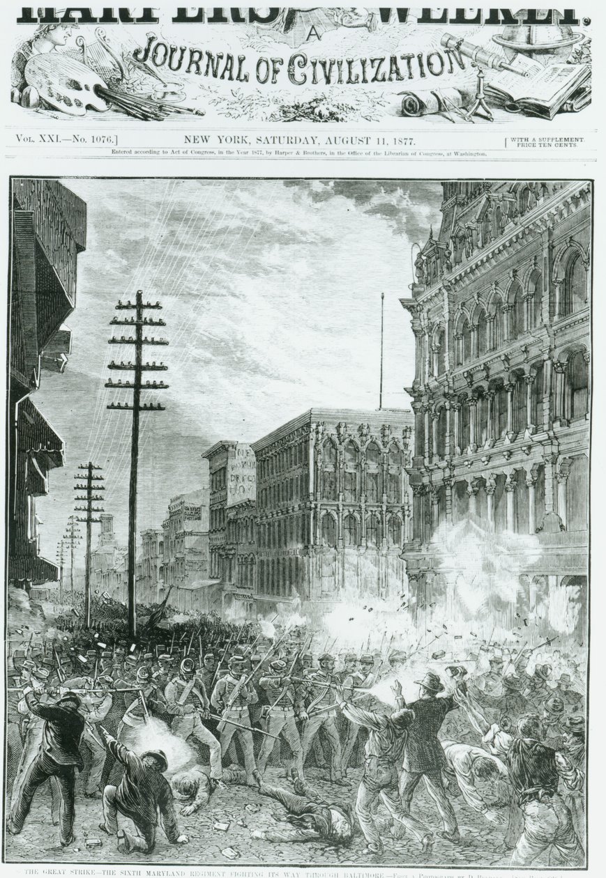 The Great Strike: The Sixth Maryland Regiment, der kæmper sig vej gennem Baltimore, fra 