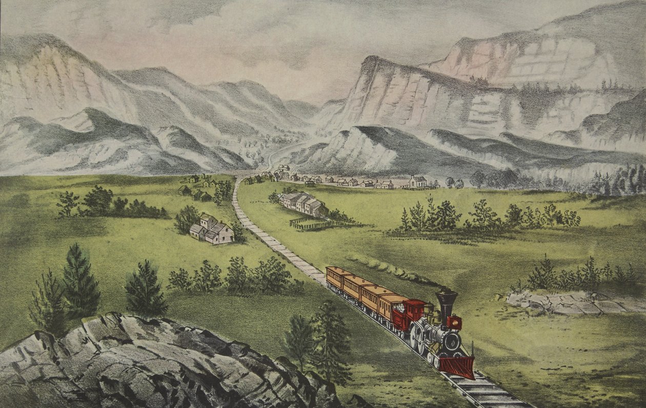 Det store vesten, pub. 1870, Currier & Ives af American School