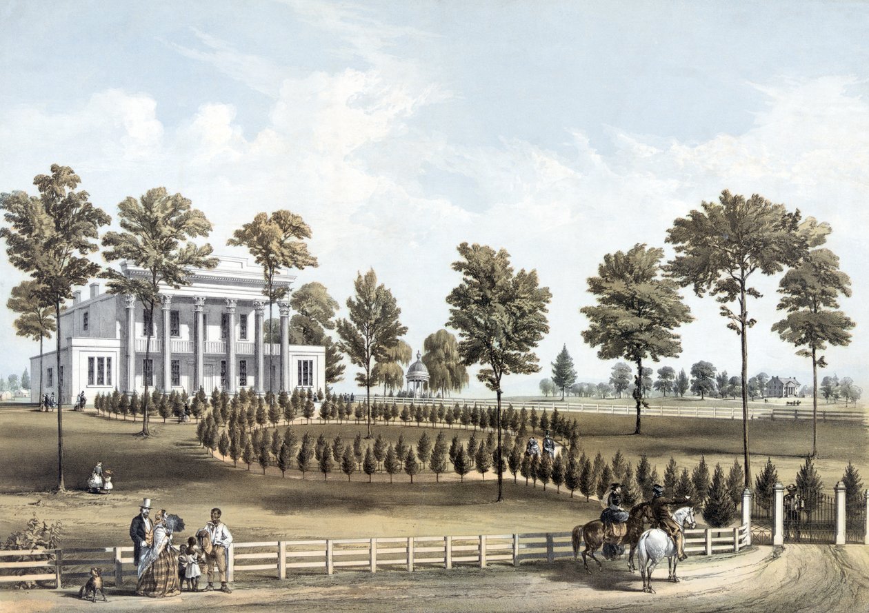 The Hermitage, Jacksons grav og Andrew J. Donelsons residens 12 miles fra Nashville, Tennessee, taget på stedet den 29. marts. af American School