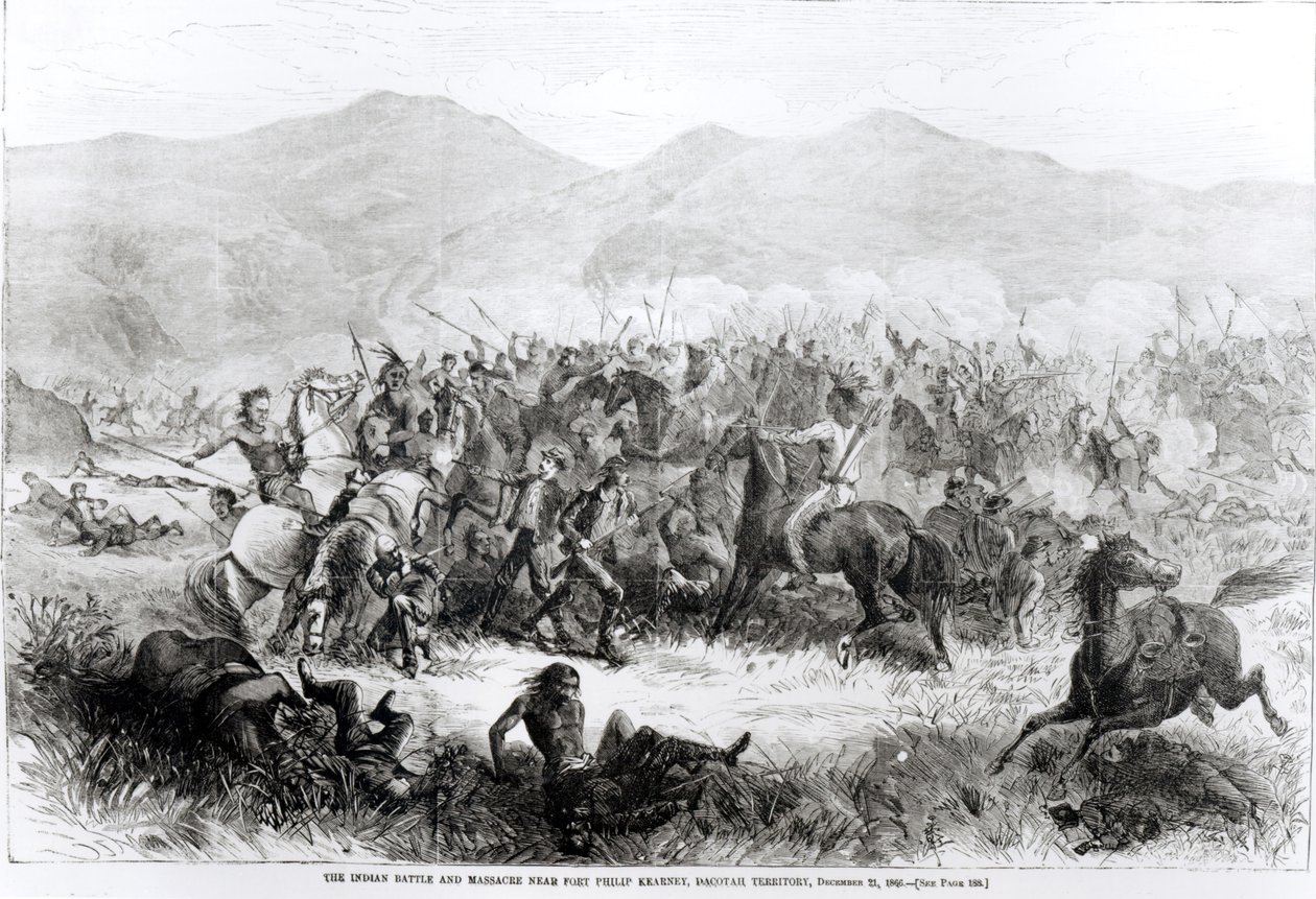 Indianerslaget og massakren nær Fort Philip Kearney, Dakotah-territoriet, 21. december 1866 af American School