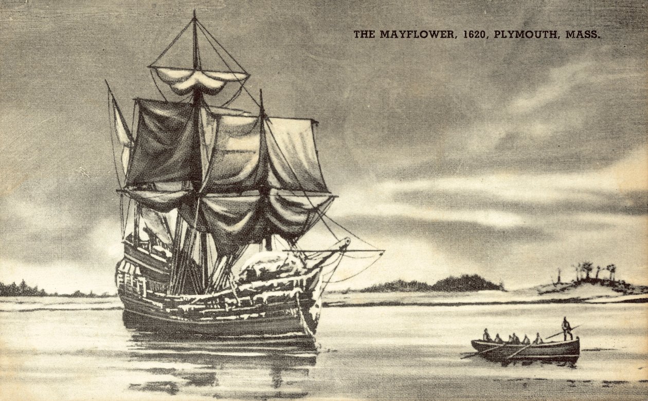 Mayflower ved Plymouth, Massachusetts af American School
