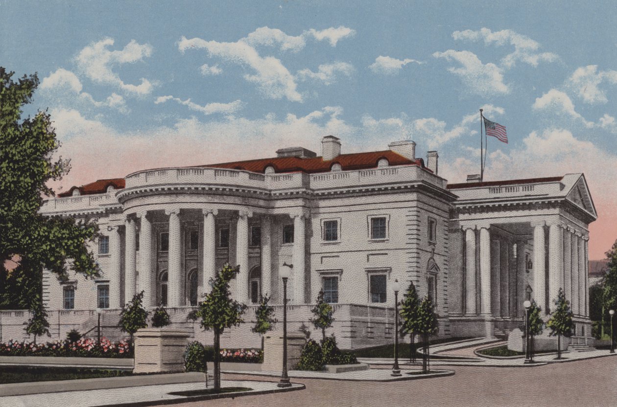 The Memorial Continental Hall, Washington DC (farvelitografi) af American School