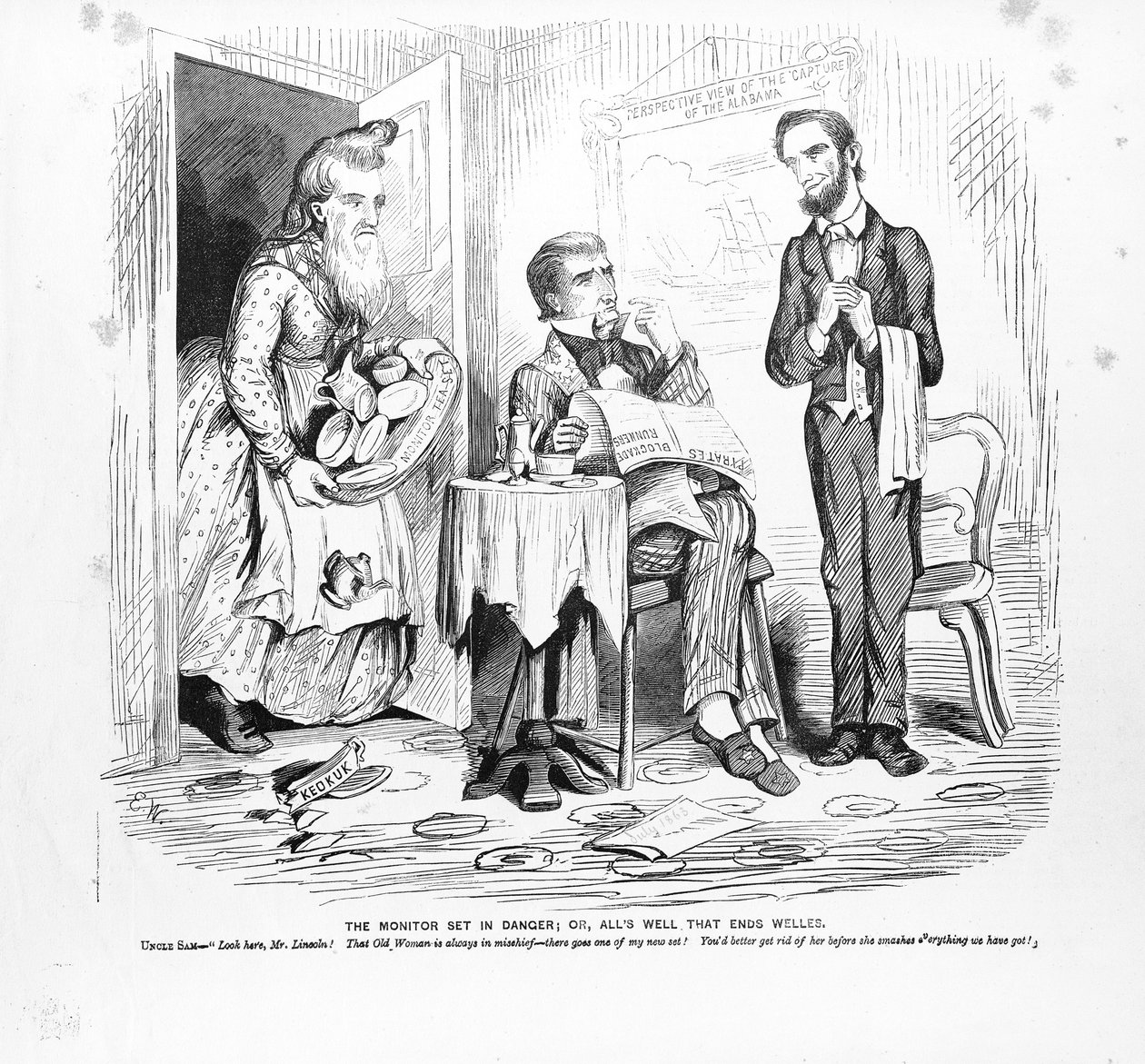 Monitoren sat i fare, eller, alt godt, der ender godt, ca. 1862 af American School