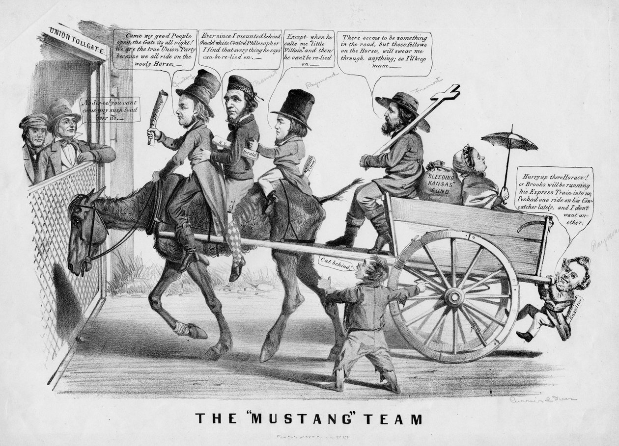 Mustang-holdet, udgivet af Currer & Ives, New York, ca. 1856 af American School